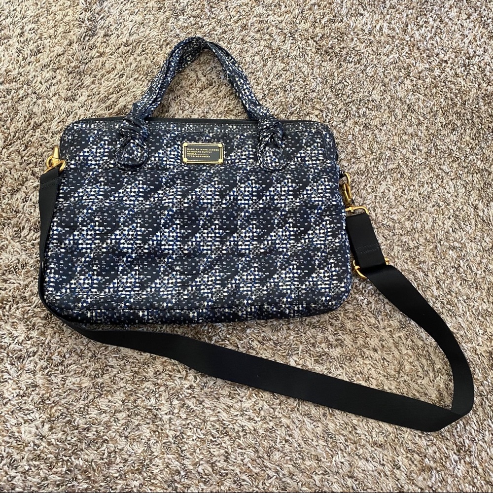 Marc Jacobs Black White Blue Laptop Bag